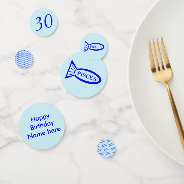 Fische Star Sign Fish Personalisiert Konfetti (Gruppe)