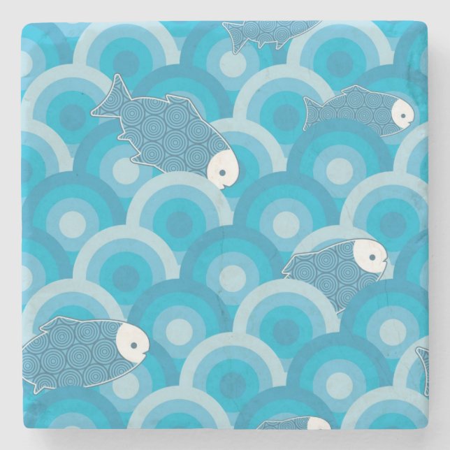 Fische Steinuntersetzer (Vorderseite)