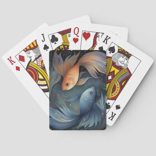 Fische Sternzeichen Astrologie Mystischer Geburtst Spielkarten (Rückseite)