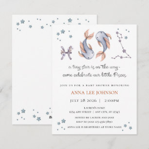 Fische-Sternzeichen-Baby-Shower-Einladung Feiertagskarte