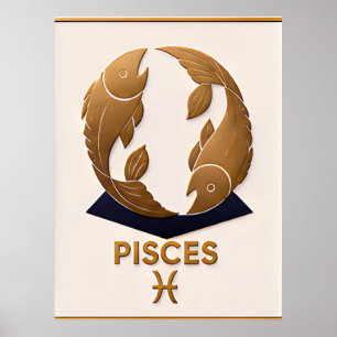 Fische Sternzeichen Dekor Astrologie Geschenk Poster
