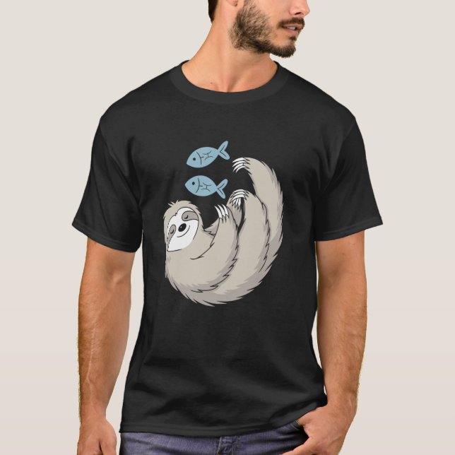 Fische-Sternzeichen-Faultier mit Fisch-Astrologie- T-Shirt (Vorderseite)
