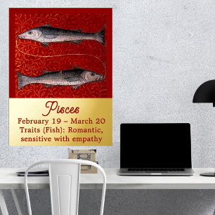 Fische Sternzeichen Geburtstagsfeier Foliendrucke