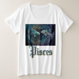 Fische Sternzeichen Große Größe T-Shirt
