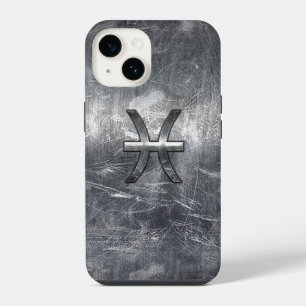 Fische-Sternzeichen im grunge Stahl-Stil iPhone 14 Hülle