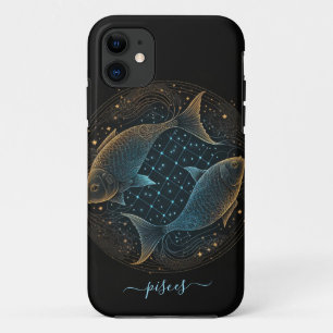 Fische Sternzeichen schwarz und gold Case-Mate iPh iPhone Hülle