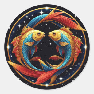 Fische-Sternzeichen Spirituelle Gabe, Mystiker Runder Aufkleber