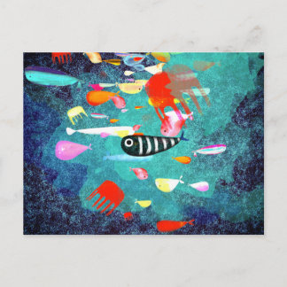 Fische Surfwellen Postkarte