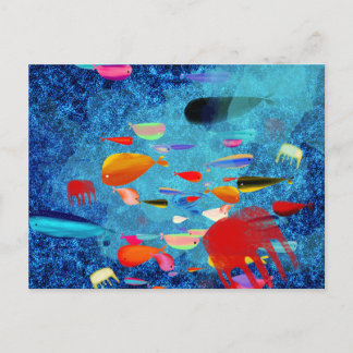 Fische Surfwellen Postkarte
