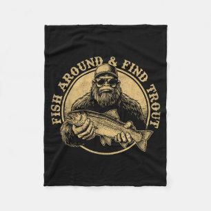 Fische umher und finde Forelle Bigfoot Angeln Sasq Fleecedecke