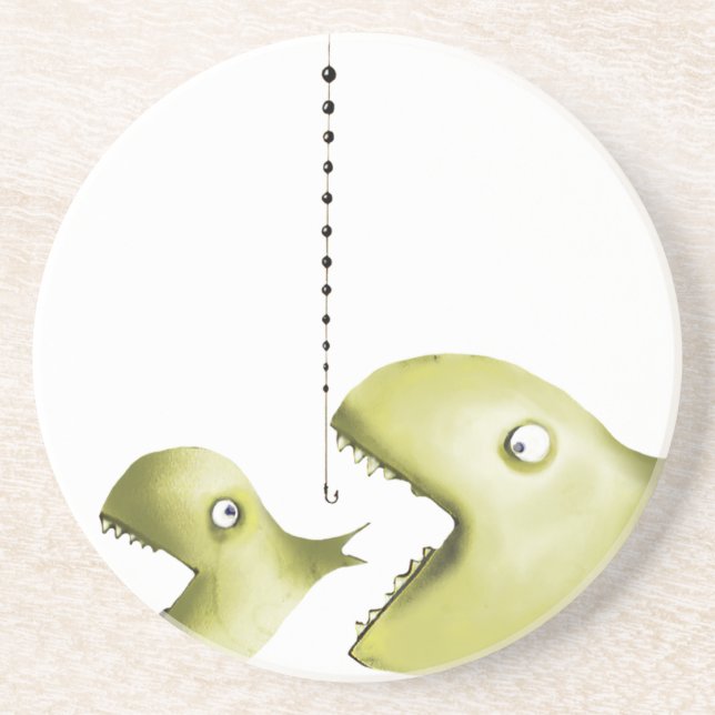 Fische und Angelschnur Untersetzer (Vorne)