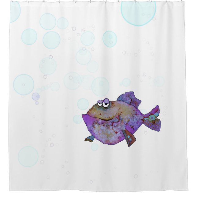 Fische und Blasen aus Duschvorhang (Vorderseite)