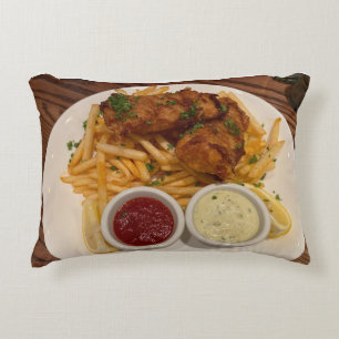 Fische und Chips Kissen