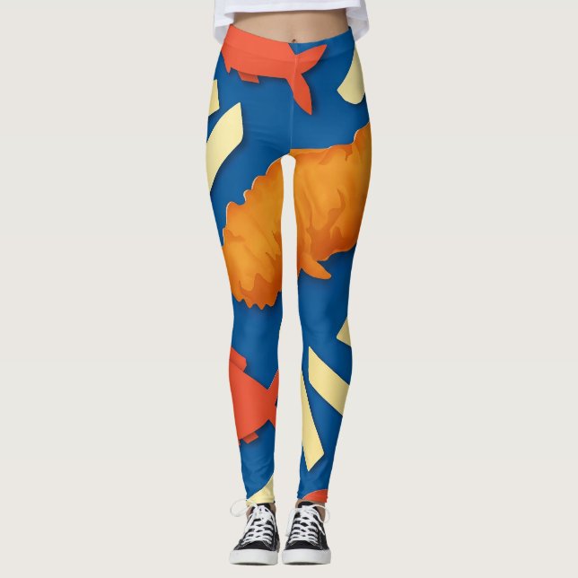 Fische und Chips Leggings (Vorderseite)