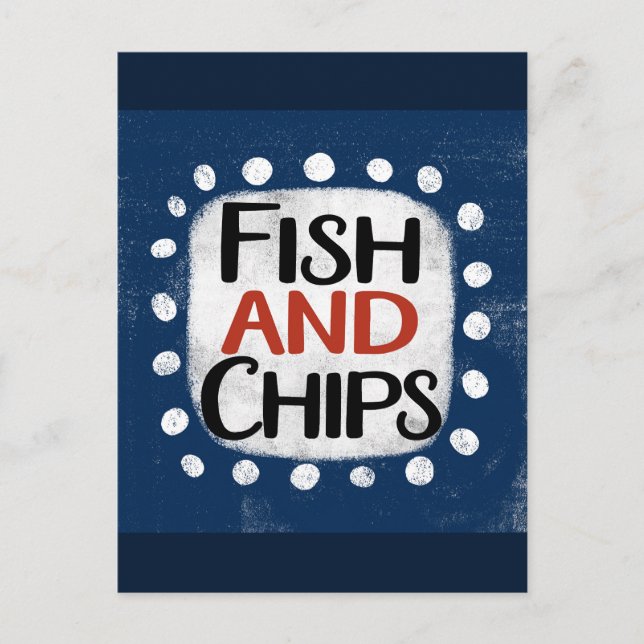 Fische und Chips Postkarte (Vorderseite)