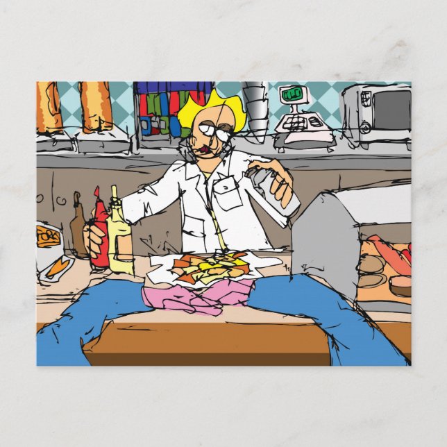 Fische und Chips Postkarte (Vorderseite)