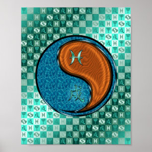 Fische und Holzhunde Poster