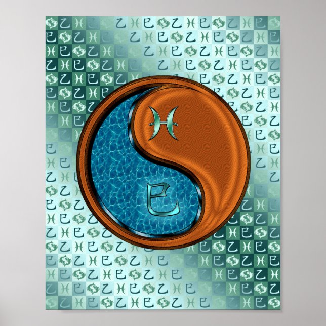 Fische und Holzschlange Poster (Vorne)