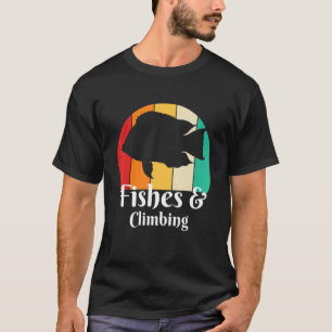 Fische und kletternder Kletterer T-Shirt