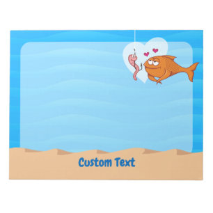 Fische und Köder in Liebe Notizblock