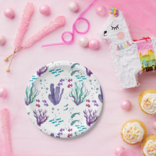 Fische und Korallengewässer Pappteller