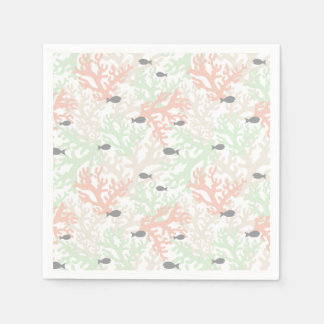 Fische und Korallenpastellpapier Napkins Serviette