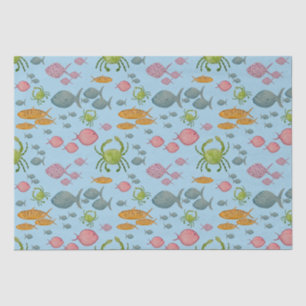 Fische und Krebse Seidenpapier