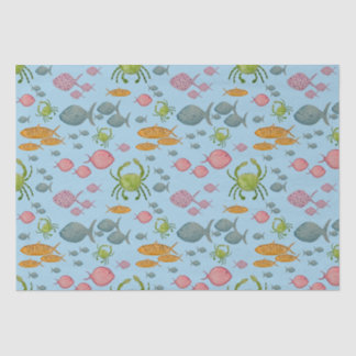 Fische und Krebse Seidenpapier