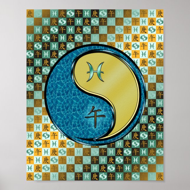 Fische und Metallpferde Poster (Vorne)