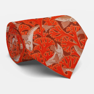 FISCHE UND ROTE ALGAEN Jugendstil-Tiermuster Krawatte