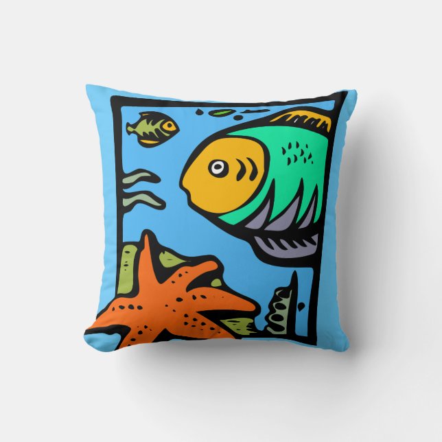 Fische und Sternfische Kissen (Vorderseite)