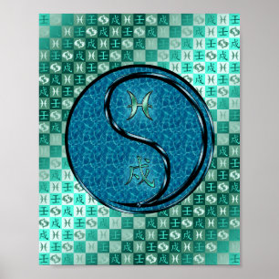 Fische und Wasserhund Poster