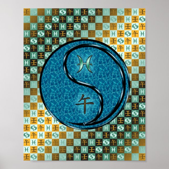 Fische und Wasserpferde Poster (Vorne)