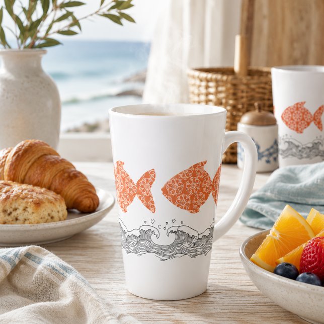 Fische und Wellen Milchtasse (Von Creator hochgeladen)