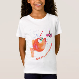 Fische und Wurm - Liebe Rette die Welt  T-Shirt