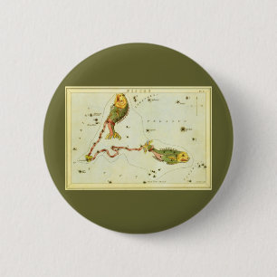 Fische, Vintage-Sternbild Urania's Mirror Button