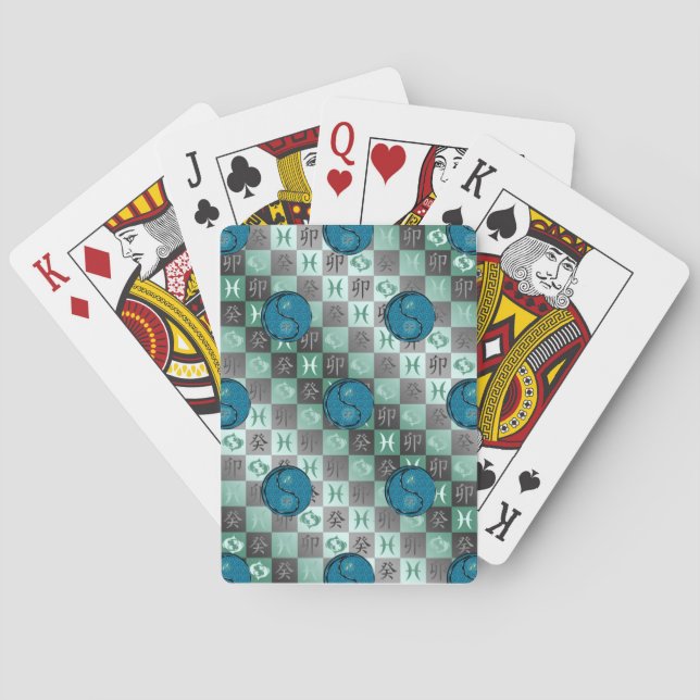 Fische & Wasser Kaninchen Spielkarten (Rückseite)