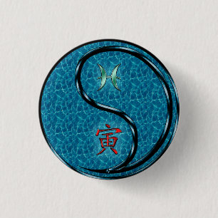 Fische & Wasser-Tiger Button
