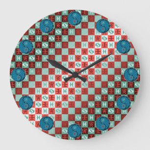 Fische & Wasser-Tiger Große Wanduhr