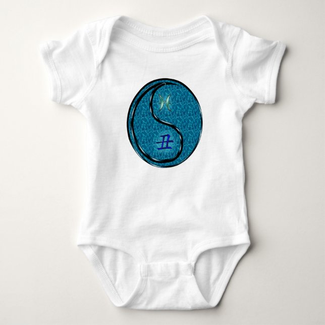 Fische & Wasserbüffel Baby Strampler (Vorderseite)