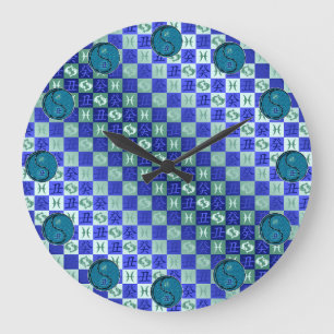 Fische & Wasserbüffel Große Wanduhr