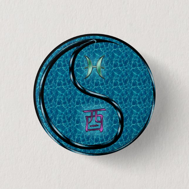 Fische & Wasserhahn Button (Vorderseite)