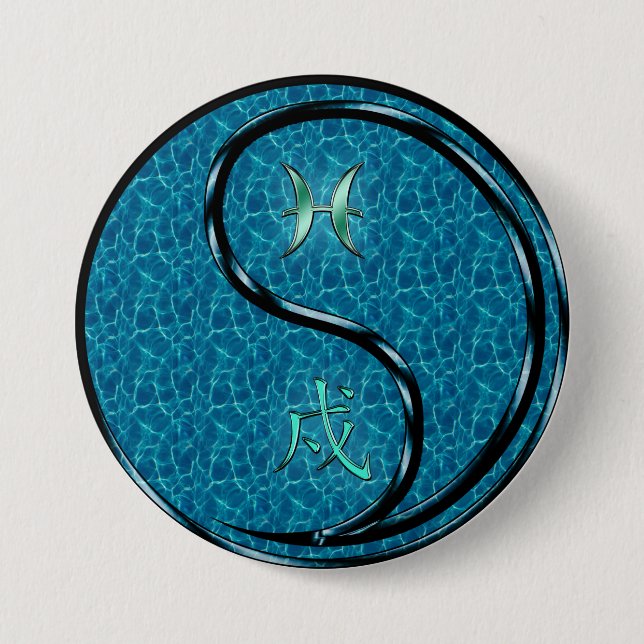 Fische & Wasserhund Button (Vorderseite)