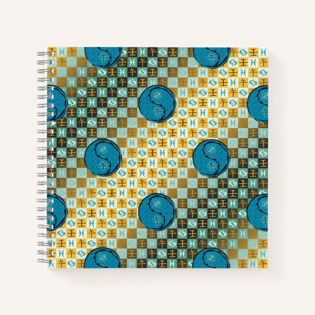 Fische & Wasserpferd Notizbuch (Vorderseite)