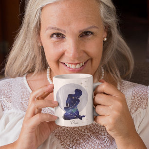 Fische Weibliches Blau Gold Sternzeichen Design Kaffeetasse