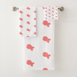 Fische wiederholen Kinder Baby White Bath Handtuch Badhandtuch Set