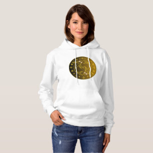 Fische-Zodiac-Emblem Minimales Himmelssymbol Hoodie