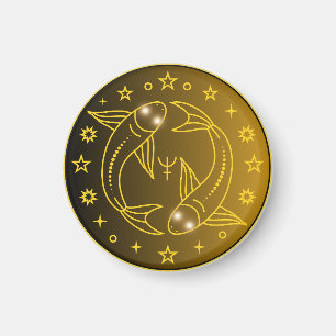Fische-Zodiac-Emblem   Minimales Himmelssymbol Magnet