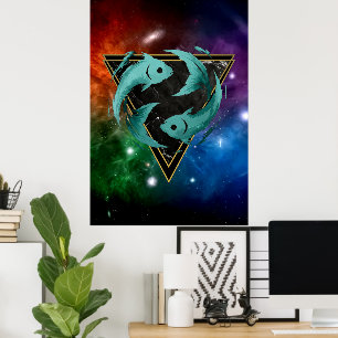 Fische Zodiac Geschenk Astrologie Poster