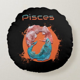 Fische-Zodiac-Horoskop Wasser Astrologie Zeichen Rundes Kissen